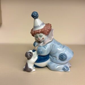 Vintage Lladro Pierrot #5278 Clown with Puppy and Ball